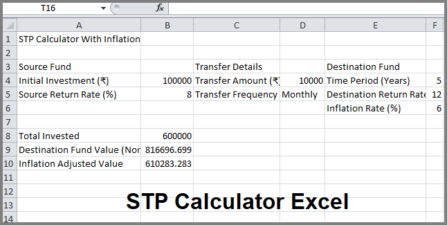 stp calculator excel